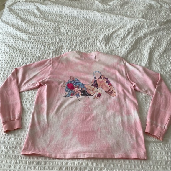 MISBHV Pink and White Tie-Dye Logo Club Wear Solutions Sweater - Picture 4 of 4